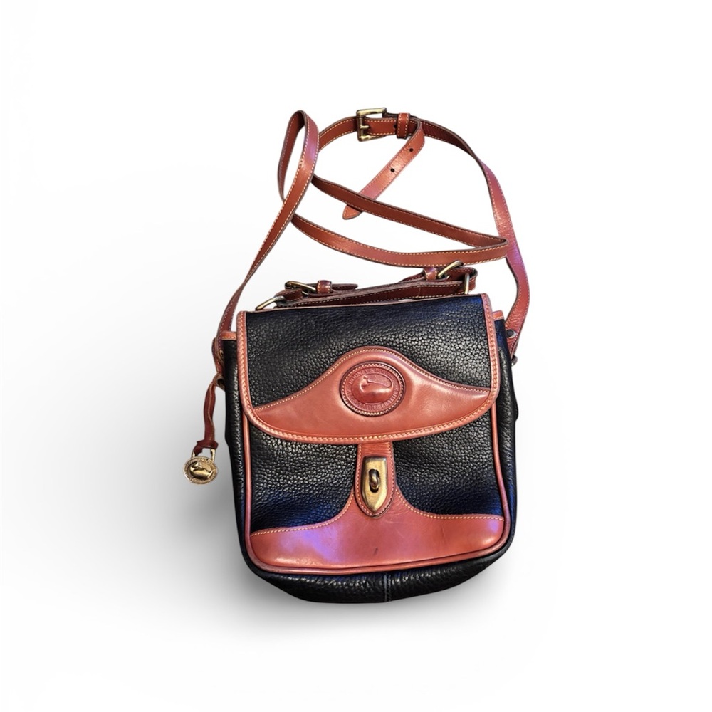 Dooney & Bourne Vintage Two-Tone AWL Square Carrier Crossbody Bag - Black/Brown